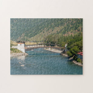 Quebra-cabeça Ponte para Punakha Dzong no Butão, Ásia, Himalaya