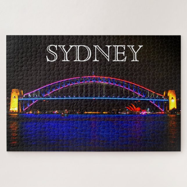 Quebra-cabeça ponte portuária de sydney vivid (Horizontal)