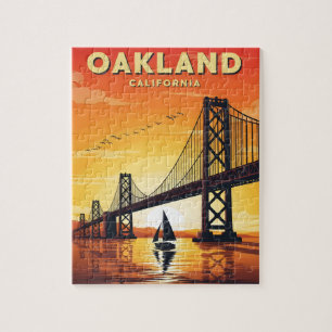 Quebra-cabeça ponte solar sobre a baía de Oakland California