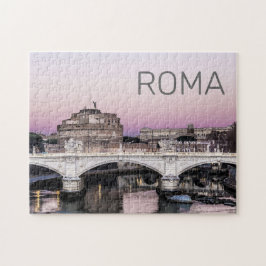 Quebra-cabeça Ponte Sunset de Castel Sant'Angelo, Itália, Roma