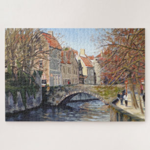 Quebra-cabeça Ponte Velha Encantadora sobre Canal em Bruges Cêni