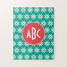 Quebra-cabeça Pontos de margarida de chá monogramados