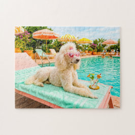 Quebra-cabeça Poodle em poltrona de lounge