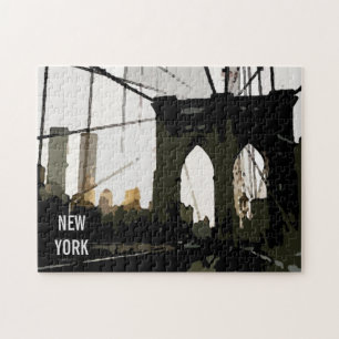 Quebra-cabeça Pop Art Brooklyn Bridge - Nova Iorque de ilustraç