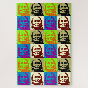 Quebra-cabeça Pop Art Geronimo Chefe da Legenda Indiana