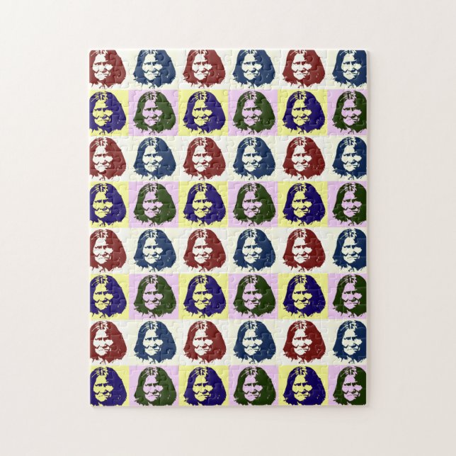 Quebra-cabeça Pop Art Geronimo Chefe da Legenda Indiana (Vertical)
