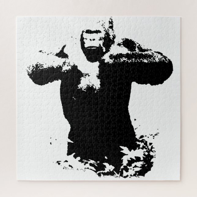 Quebra-cabeça Pop Art Gorilla Batendo Animais Selvagens Do Peito (Vertical)