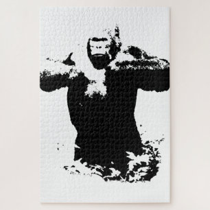 Quebra-cabeça Pop Art Gorilla Batendo Animais Selvagens Do Peito
