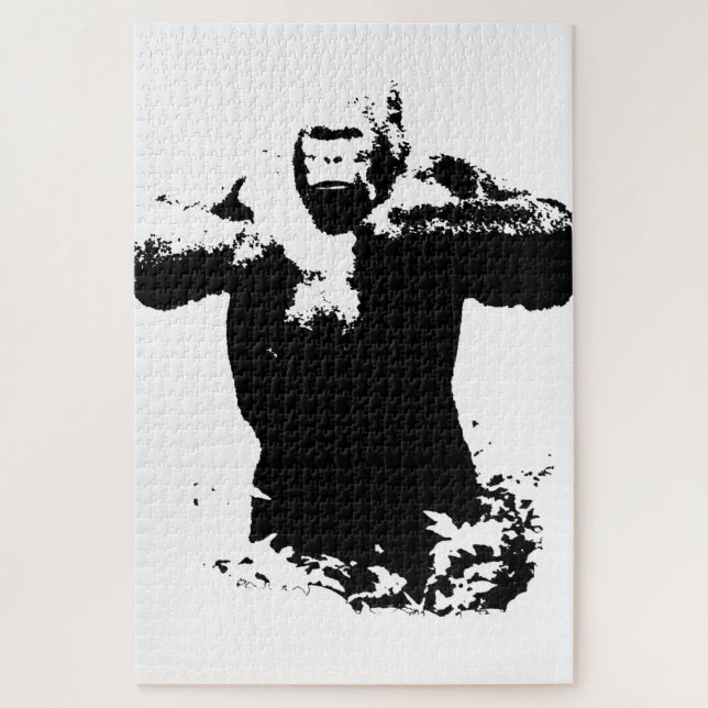 Quebra-cabeça Pop Art Gorilla Batendo Animais Selvagens Do Peito (Vertical)