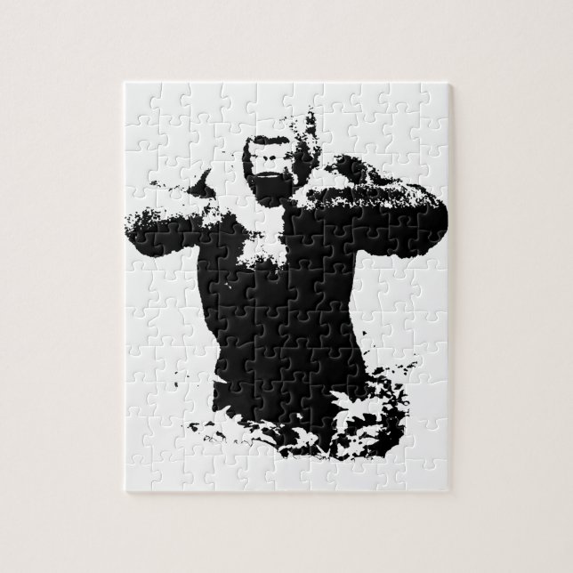 Quebra-cabeça Pop Art Gorilla Batendo Animais Selvagens Do Peito (Vertical)