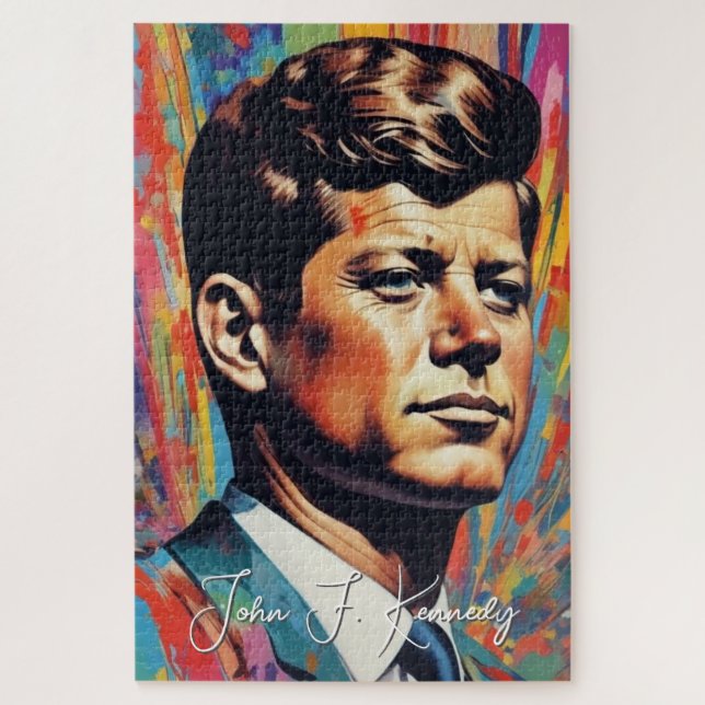 Quebra-cabeça Pop Art Jack JFK John F. Kennedy (Vertical)
