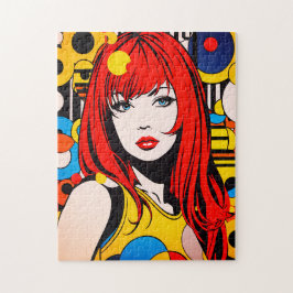 Quebra-cabeça Pop art Menina Colorida