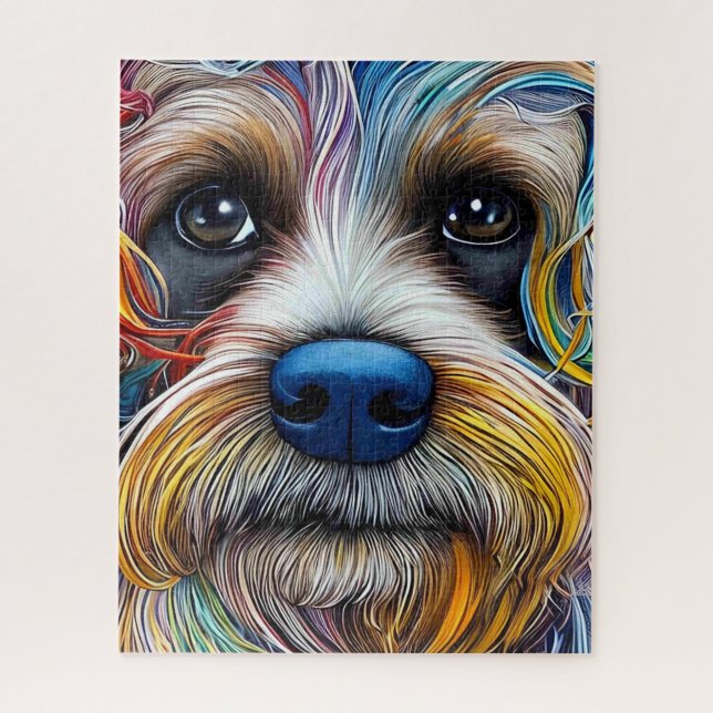 Quebra-cabeça Pop Art Terrier bonito (Vertical)