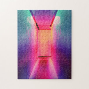 Quebra-cabeça Pop de Fotografia Rosa Quente, Neon Iridescente, R
