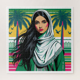 Quebra-cabeça "Pop Saudita Queen - Arte de Patrimônio Negrito pa