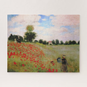 Quebra-cabeça Poppies vermelhos por Monet - Mulher Parasol do Ca