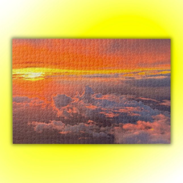 Quebra-cabeça Pôr do sol através das nuvens laranja e amarelo | (Criador carregado)