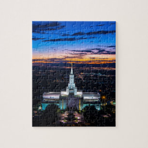 Quebra-cabeça Por do sol beneficiente do templo de Mormon de Lds