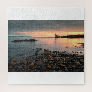 Quebra-cabeça pôr do sol Blackrock na praia de Salthill em Galwa
