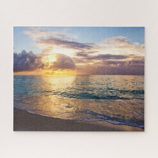 Quebra-cabeça Pôr do sol borbulhante nas Ilhas Cayman (Horizontal)