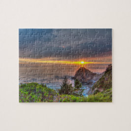Quebra-cabeça Por do sol da costa de Oregon