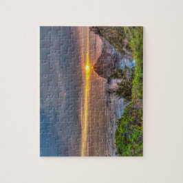 Quebra-cabeça Por do sol da costa de Oregon