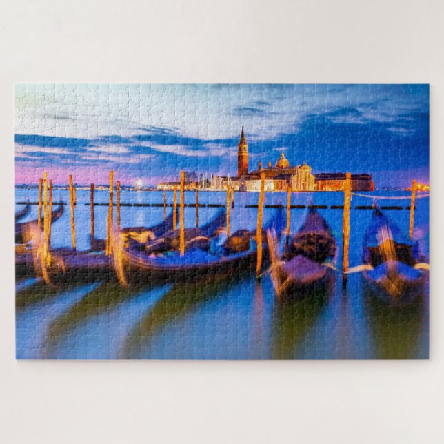Quebra-cabeça Pôr do sol de gôndola em Veneza (Horizontal)