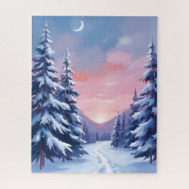 Quebra-cabeça Pôr do Sol de Inverno Pastel | Pintura da Natureza