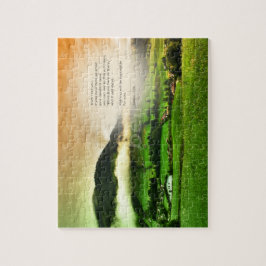 Quebra-cabeça Por do sol do verso da bíblia das montanhas do