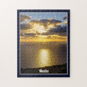 Quebra-cabeça Pôr do sol em Malta sobre a ilha do Mar Mediterrân