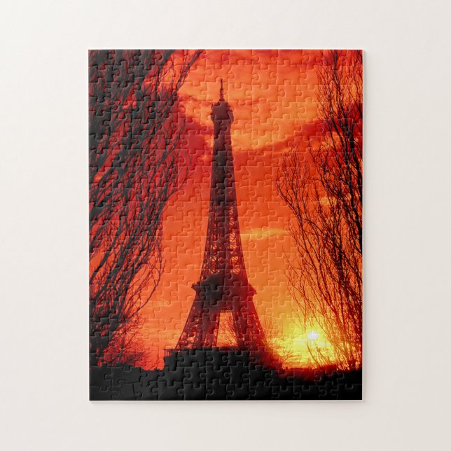 Quebra-cabeça Por do sol em Paris (Vertical)