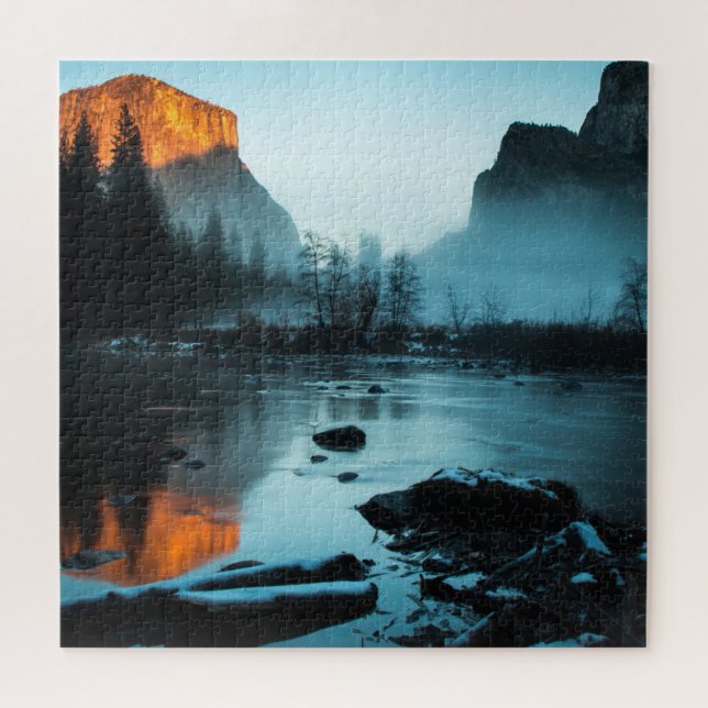 Quebra-cabeça Por do sol enevoado em Yosemite (Horizontal)