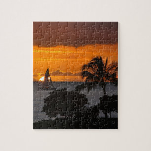Quebra-cabeça - por do sol havaiano