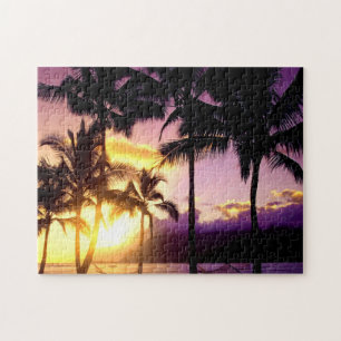 Quebra-cabeça Por do sol havaiano
