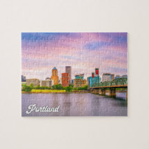 Pôr do sol lindo sobre Portland, Oregon