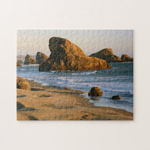 Quebra-cabeça Pôr do sol, Meyers Beach, Oregon, EUA