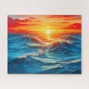 Quebra-cabeça Pôr do Sol Nascer do Sol Oceano Ondas Natureza Mar