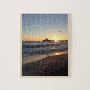 Quebra-cabeça Por do sol no cais de Santa Monica