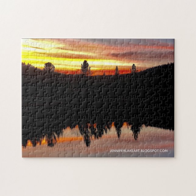 Quebra-cabeça Pôr do sol no Lago Olson Puzzle (Horizontal)