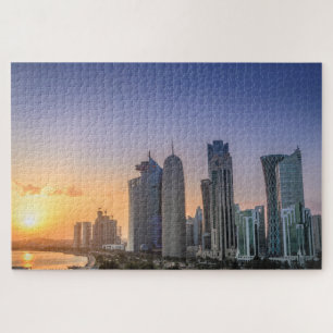Quebra-cabeça Por do sol sobre a cidade de Doha, Qatar