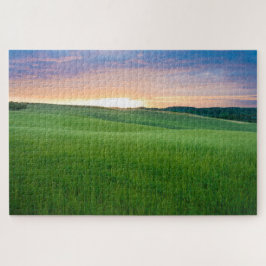 Quebra-cabeça Pôr do sol sobre campos na Toscana
