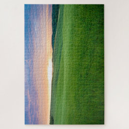 Quebra-cabeça Pôr do sol sobre campos na Toscana