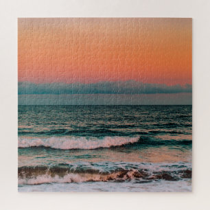 Quebra-cabeça pôr do sol sobre o mar