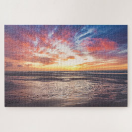Quebra-cabeça Pôr do sol sobre praia e mar