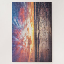 Quebra-cabeça Pôr do sol sobre praia e mar