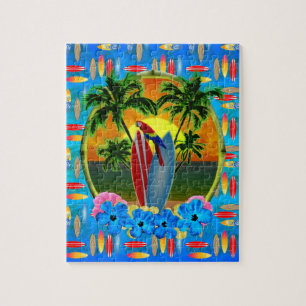 Quebra-cabeça Por do sol tropical