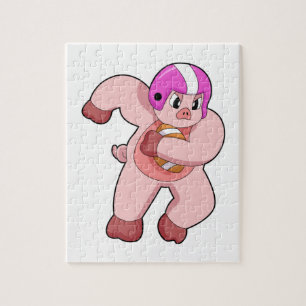 Quebra-cabeça Porco no futebol