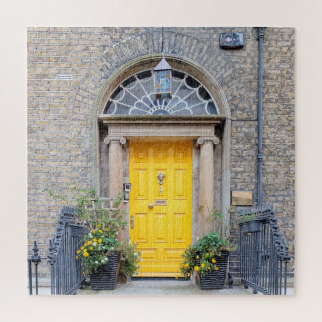 Quebra-cabeça Porta Georgiana Amarela em Dublin (Vertical)