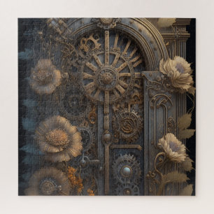Quebra-cabeça Porta Steampunk com Flores