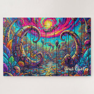 Quebra-cabeça Portal de Paisagem de Sonho Surrealista Colorida F